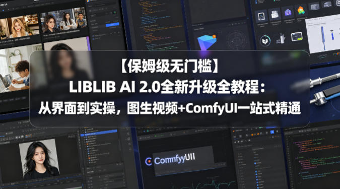 【保姆级无门槛】LIBLIB AI 2.0全新升级全教程：从界面到实操，图生视频+ComfyUI一站式精通-淘金社:轻创终点站
