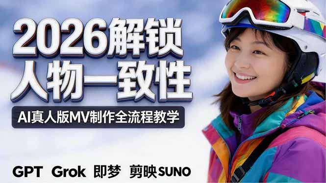 2026独创解锁人物一致性：AI真人版MV制作，不讲空话，不拼概念，全流程实操-淘金社:轻创终点站