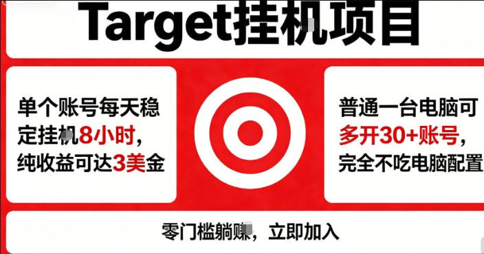 海外平台Target商品浏览曝光，24小时运行无需人工值守，日收益100美刀+电脑可多开【揭秘】-淘金社:轻创终点站