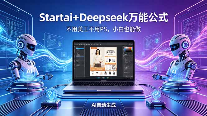 AI自动做电商详情页：Startai+Deepseek万能公式，不用美工不用PS，小白也能做-淘金社:轻创终点站