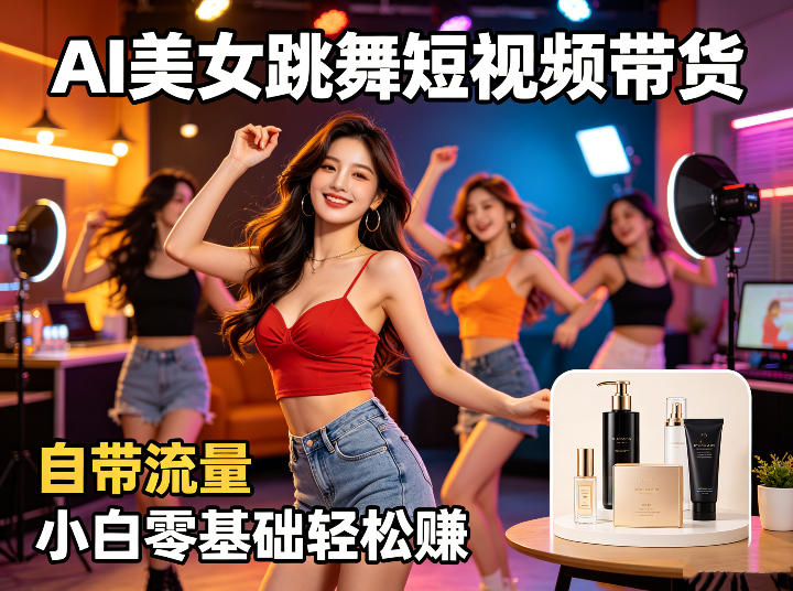 AI美女跳舞短视频带货：自带流量，小白零基础轻松賺，详细拆解-淘金社:轻创终点站