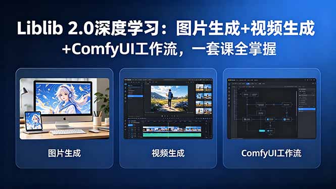 Liblib 2.0深度学习：图片生成+视频生成+ComfyUI工作流，一套课全掌握-淘金社:轻创终点站