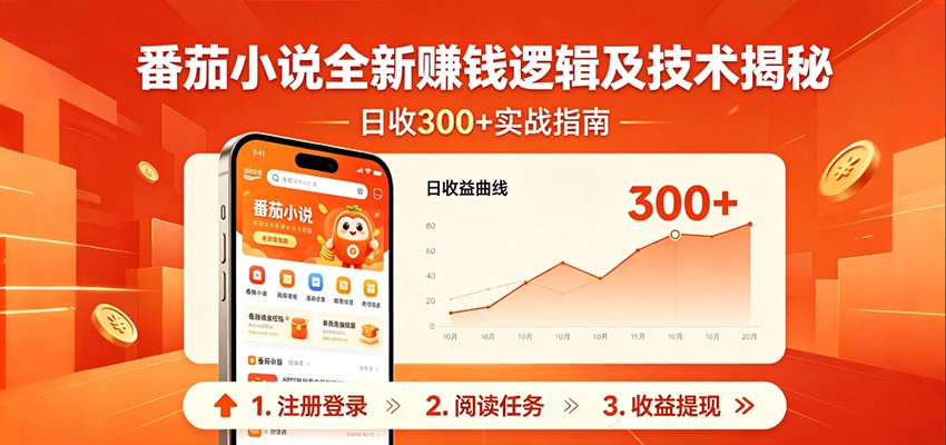 番茄小说全新赚钱逻辑及技术日收300+，小白新书皆可做！无脑赚就行了！-淘金社:轻创终点站