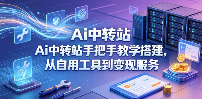 Ai中转站手把手教学搭建，从自用工具到变现服务-淘金社:轻创终点站