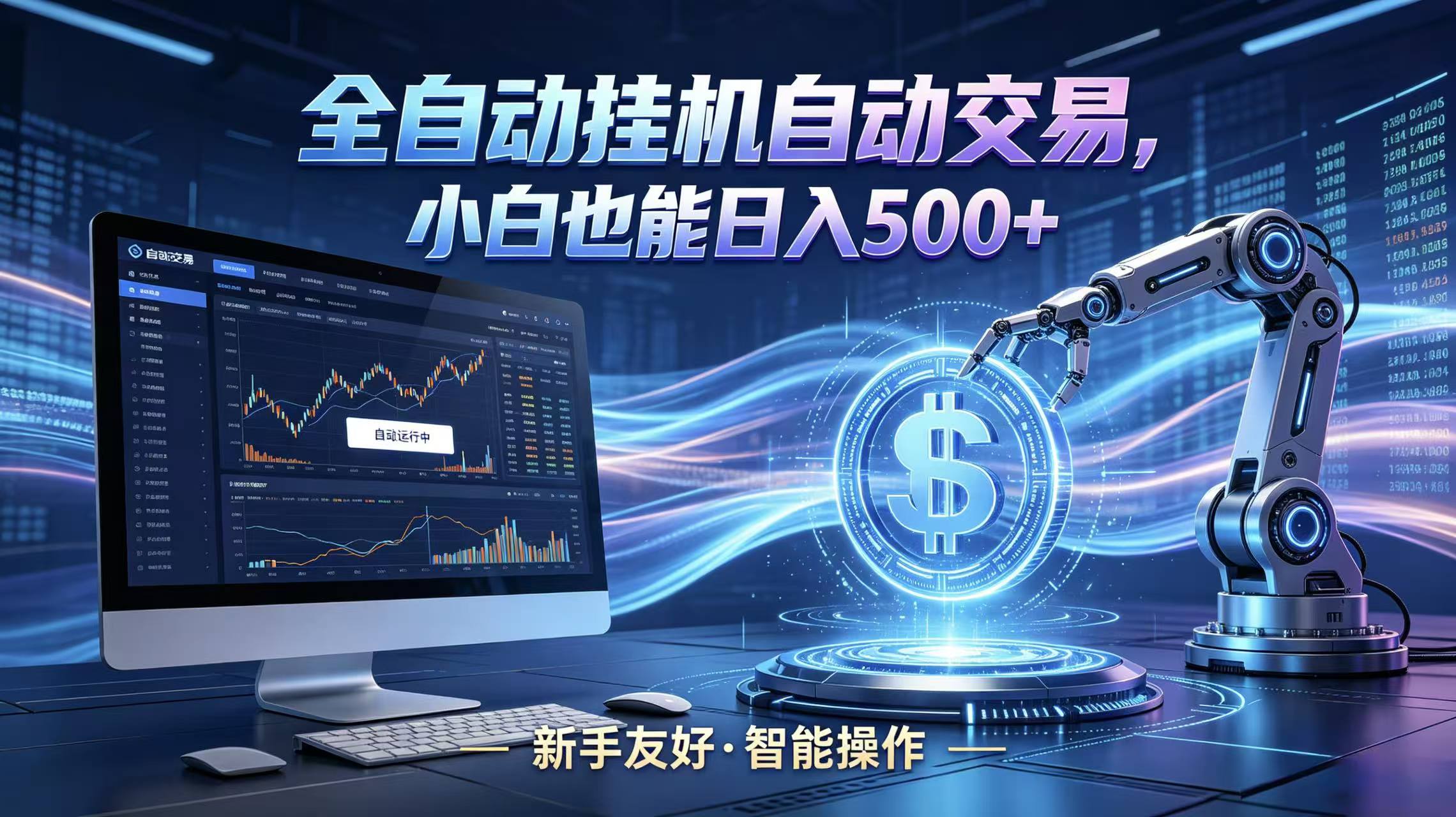 全新智能化交易助手，傻瓜式操作，小白也能快速上手，轻松实现日入500+-淘金社:轻创终点站
