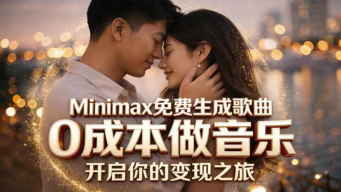 Minimax免费生成歌曲实测！0成本做音乐，说唱流行Lofi一键生成-淘金社:轻创终点站