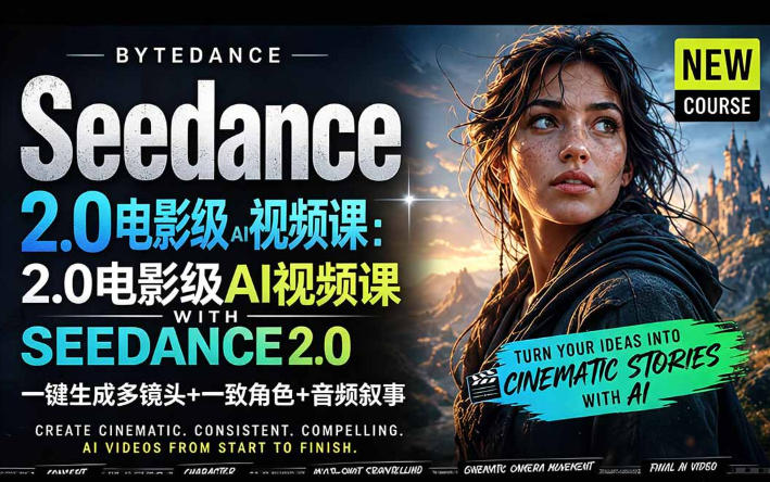 字节跳动的Seedance 2.0 AI电影视频生成制作教程，一键生成多镜头+一致角色+音频叙事-中英字幕-淘金社:轻创终点站