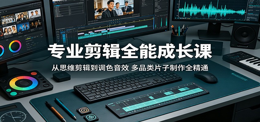 专业剪辑全能成长课：从思维剪辑到调色音效，多品类片子制作全精通-淘金社:轻创终点站