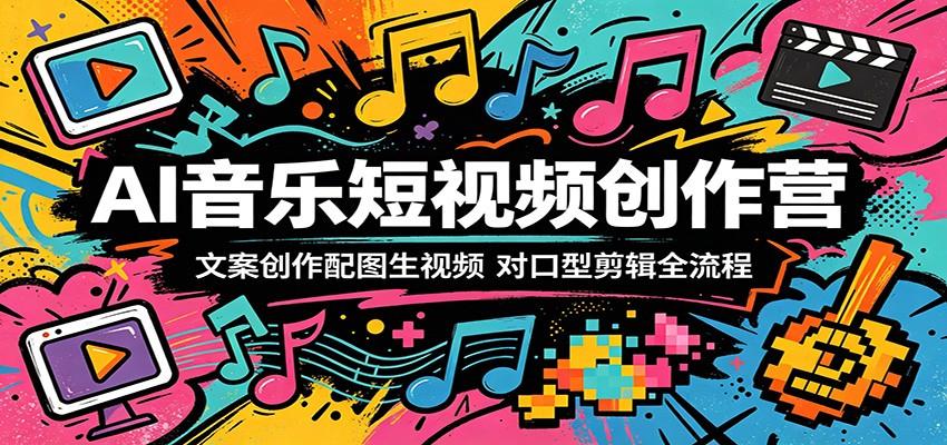 AI音乐短视频创作营：文案创作配图生视频，对口型剪辑全流程-淘金社:轻创终点站