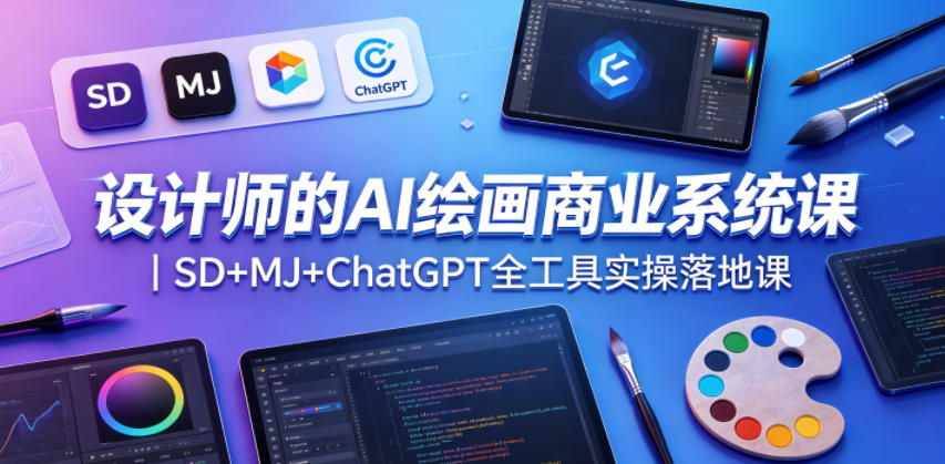 设计师的AI绘画商业系统课｜SD+MJ+ChatGPT全工具实操落地课-淘金社:轻创终点站