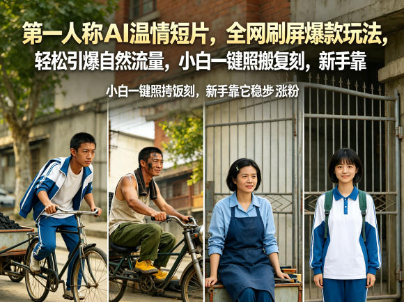 第一人称AI温情短片，全网刷屏爆款玩法，轻松引爆自然流量，小白一键照搬复刻，新手靠它稳步涨粉-淘金社:轻创终点站