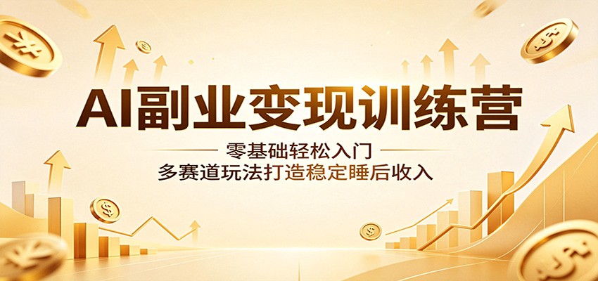 AI副业变现训练营：零基础轻松入门，多赛道玩法打造稳定睡后收入-淘金社:轻创终点站
