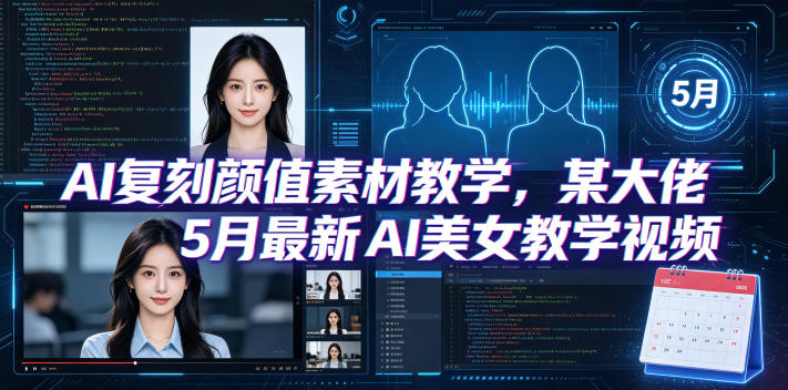 AI复刻颜值素材教学，某大佬5月最新AI美女教学视频，内含4月好物复刻教学-淘金社:轻创终点站