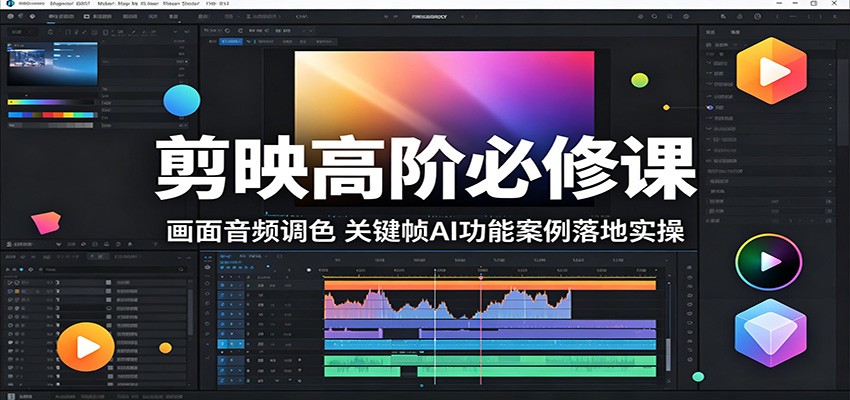 剪映高阶必修课：画面音频调色，关键帧AI功能案例落地实操-淘金社:轻创终点站