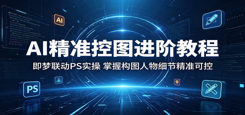AI精准控图进阶教程：即梦联动PS实操，掌握构图人物细节精准可控-淘金社:轻创终点站