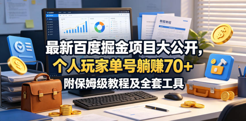 最新百度掘金项目大公开,个人玩家单号躺賺70+,附保姆级教程及全套工具【揭秘】-淘金社:轻创终点站
