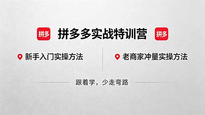 拼多多实战特训营(更新5月15-淘金社:轻创终点站