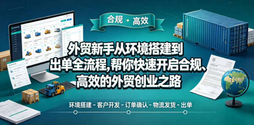 外贸新手从环境搭建到出单全流程,帮你快速开启合规、高效的外贸创业之路-淘金社:轻创终点站