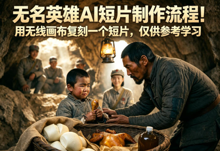 无名英雄AI短片制作流程!用无线画布复刻一个短片,仅供参考学习-淘金社:轻创终点站