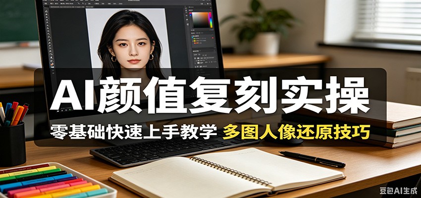 AI颜值复刻实操，零基础快速上手教学，多图人像还原技巧-淘金社:轻创终点站