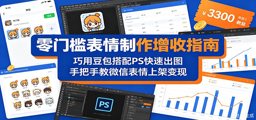 零门槛表情制作增收指南：巧用豆包搭配 PS 快速出图，手把手教微信表情上架变现-淘金社:轻创终点站