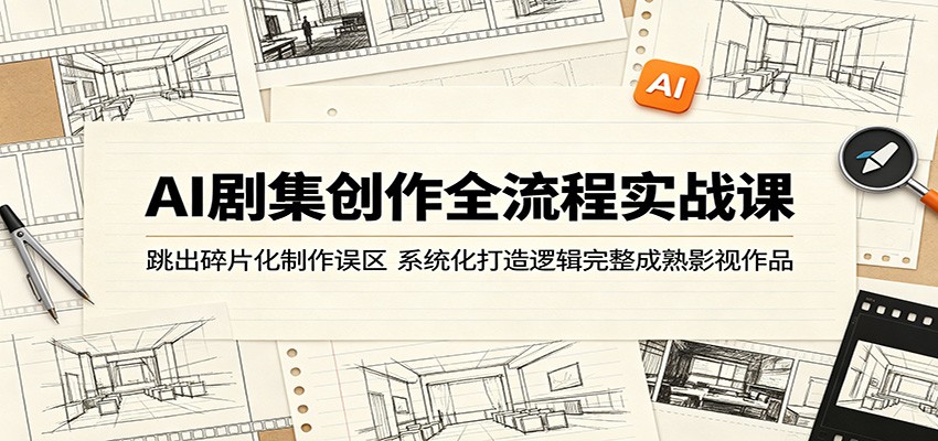 AI剧集创作全流程实战课:跳出碎片化制作误区,系统化打造逻辑完整成熟影视作品-淘金社:轻创终点站