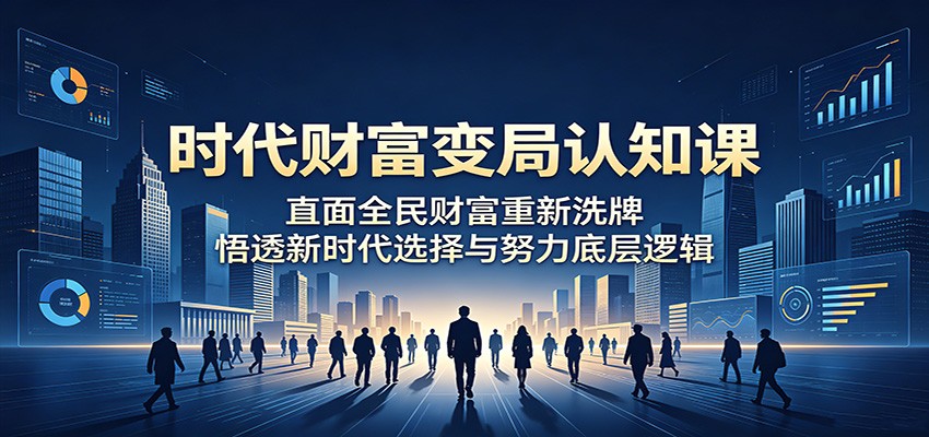 时代财富变局认知课：直面全民财富重新洗牌，悟透新时代选择与努力底层逻辑-淘金社:轻创终点站