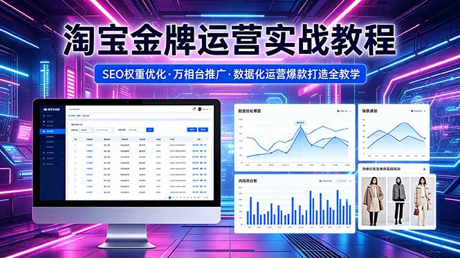2026 淘宝金牌运营实战教程,SEO权重优化万相台推广,数据化运营爆款打造全教学-淘金社:轻创终点站