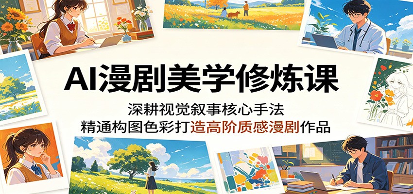 AI漫剧美学修炼课：深耕视觉叙事核心手法，精通构图色彩打造高阶质感漫剧作品-淘金社:轻创终点站
