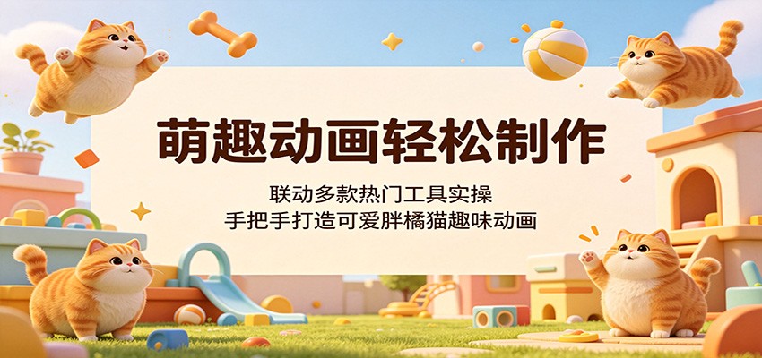 萌趣动画轻松制作,联动多款热门工具实操,手把手打造可爱胖橘猫趣味动画-淘金社:轻创终点站