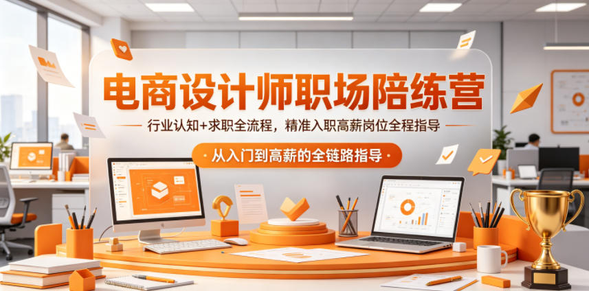 电商设计师职场陪练营，行业认知+求职全流程，精准入职高薪岗位全程指导-淘金社:轻创终点站