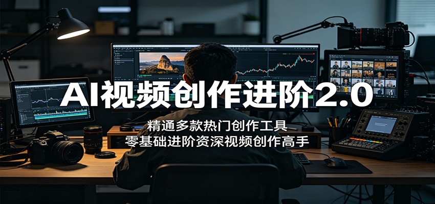 AI视频创作进阶2.0：精通多款热门创作工具，零基础进阶资深视频创作高手-淘金社:轻创终点站