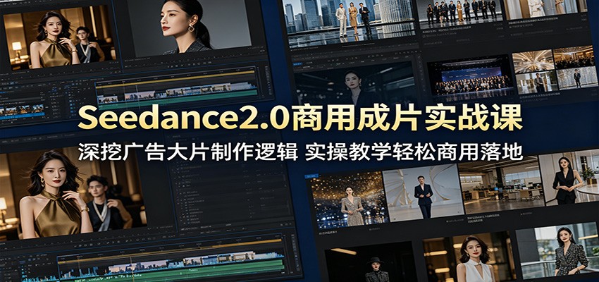 Seedance2.0商用成片实战课:深挖广告大片制作逻辑,实操教学轻松商用落地-淘金社:轻创终点站