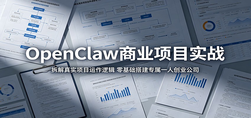OpenClaw商业项目实战：拆解真实项目运作逻辑，零基础搭建专属一人创业公司-淘金社:轻创终点站
