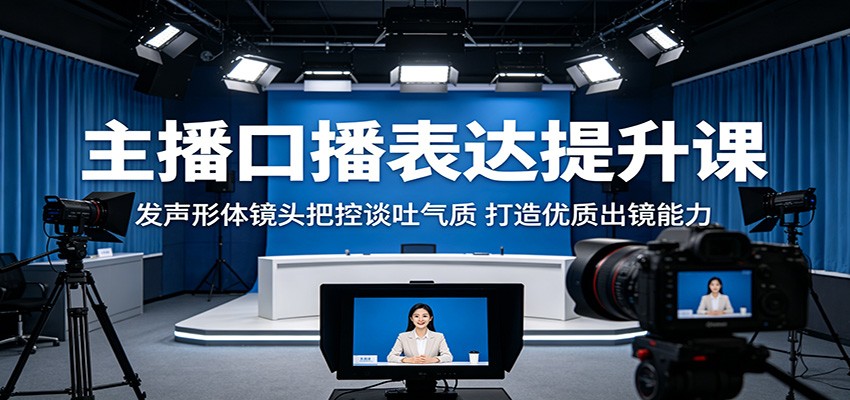 主播口播表达提升课：发声形体镜头把控谈吐气质，打造优质出镜能力-淘金社:轻创终点站