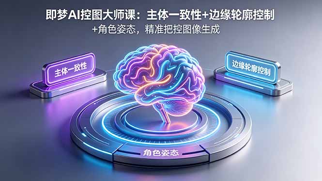 即梦AI控图大师课:主体一致性+边缘轮廓控制+角色姿态,精准把控图像生成-淘金社:轻创终点站