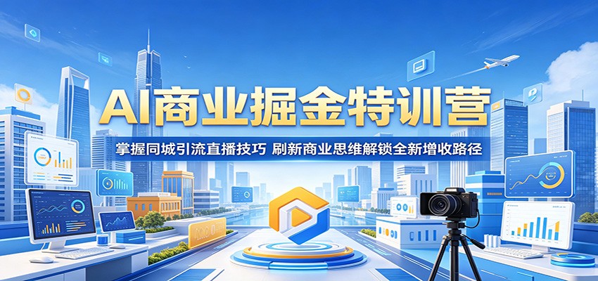 AI商业掘金特训营：掌握同城引流直播技巧，刷新商业思维解锁全新增收路径-淘金社:轻创终点站