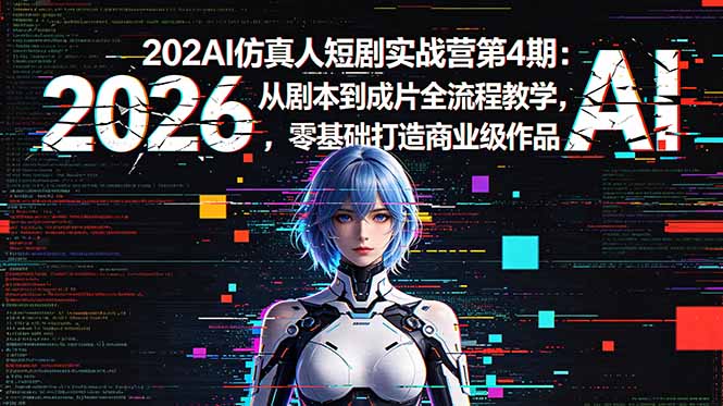 2026AI仿真人短剧实战营第4期:从剧本到成片全流程教学,零基础打造商业级作品-淘金社:轻创终点站