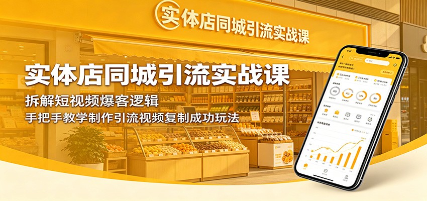 实体店同城引流实战课：拆解短视频爆客逻辑，手把手教学制作引流视频复制成功玩法-淘金社:轻创终点站
