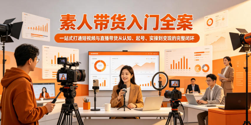 素人带货入门全案,一站式打通短视频与直播带货从认知、起号、实操到变现的完整闭环-淘金社:轻创终点站