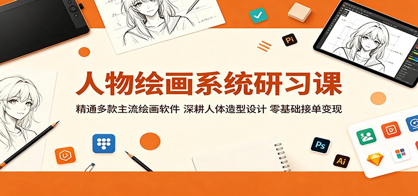 人物绘画系统研习课：精通多款主流绘画软件，深耕人体造型设计，零基础接单变现-淘金社:轻创终点站