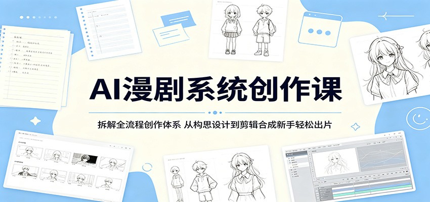 AI漫剧系统创作课：拆解全流程创作体系，从构思设计到剪辑合成新手轻松出片-淘金社:轻创终点站
