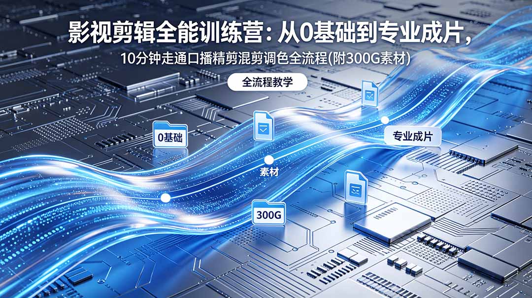 2026影视剪辑全能实战课｜0基础到专业成片，全流程教学，高清带300G素材-淘金社:轻创终点站