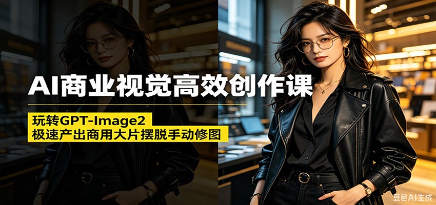 AI商业视觉高效创作课：玩转GPT-Image2，极速产出商用大片摆脱手动修图(更新)-淘金社:轻创终点站