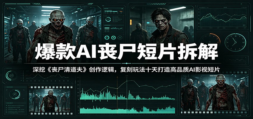 爆款AI丧尸短片拆解：深挖《丧尸清道夫》创作逻辑，复刻玩法快速打造高品质AI影视短片-淘金社:轻创终点站