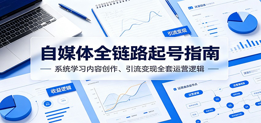 自媒体全链路起号指南：系统学习内容创作、引流变现全套运营逻辑-淘金社:轻创终点站