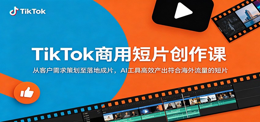 TikTok商用短片创作课：从客户需求策划至落地成片，AI工具高效产出符合海外流量的短片-淘金社:轻创终点站