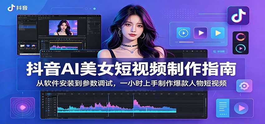 抖音AI美女短视频制作指南:从软件安装到参数调试,一小时上手制作爆款人物短视频-淘金社:轻创终点站