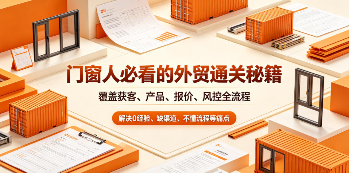 门窗人必看的外贸通关秘籍，块覆盖获客、产品、报价、风控全流程，解决0经验、缺渠道、不懂流程等痛点-淘金社:轻创终点站