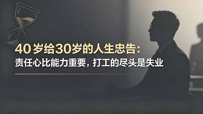 付费文章：40岁给30岁的人生忠告：责任心比能力重要，打工的尽头是失业-淘金社:轻创终点站